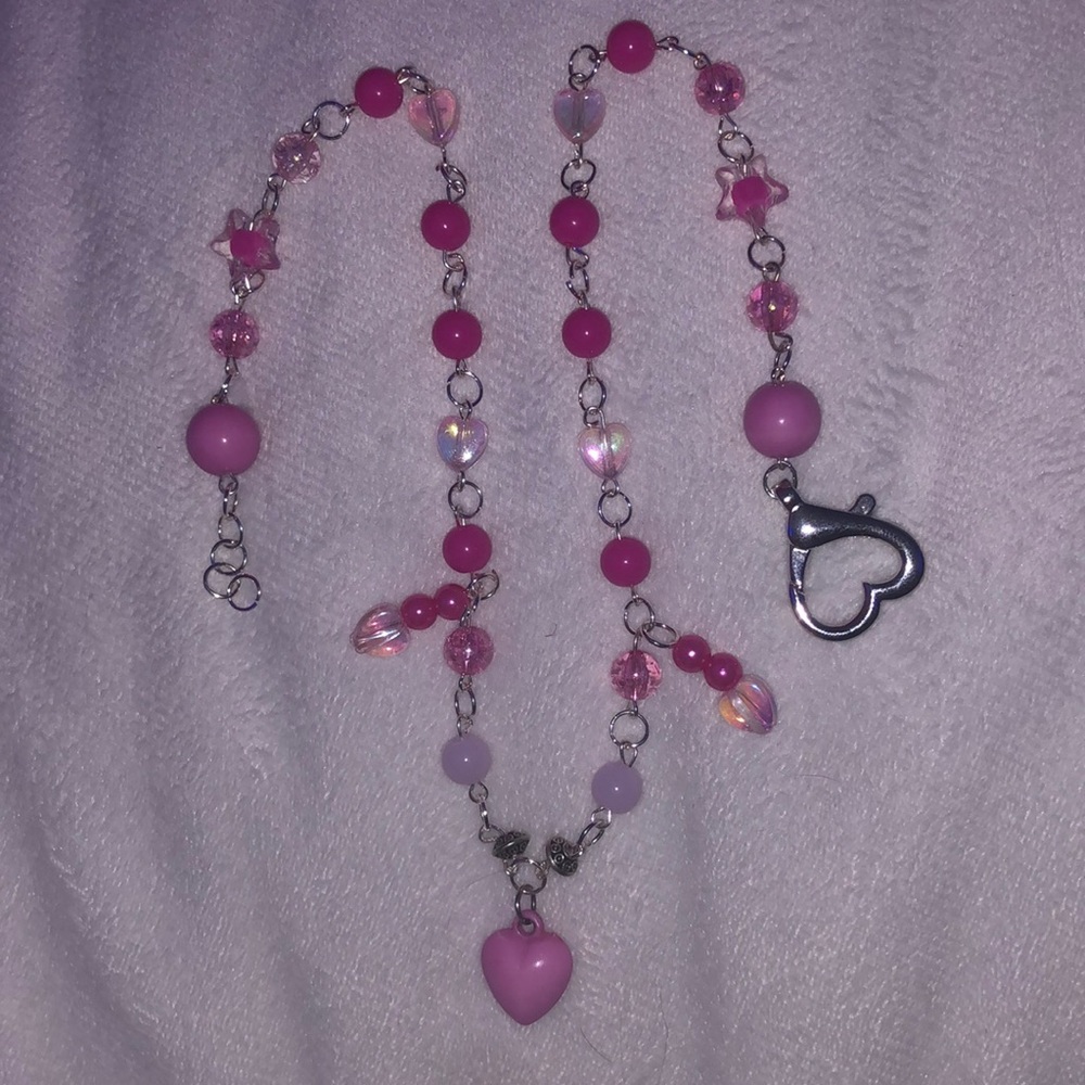 Pink Set 3 Bracelets 1 Necklace - Picture 2 of 6